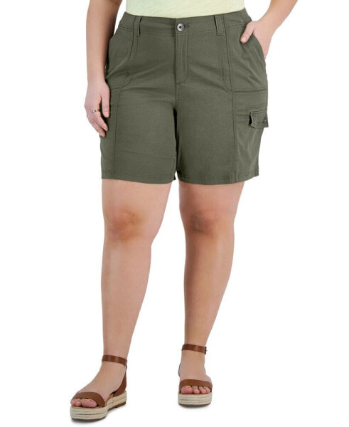 Plus Size Comfort-Waist Cargo Shorts, Created for Macy's
