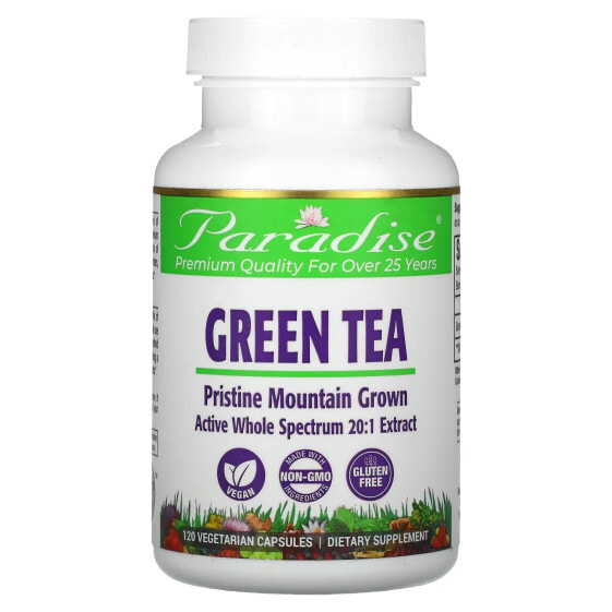 Антиоксидант Paradise Herbs Зеленый чай, 120 вегетарианских капсул