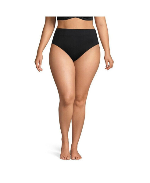 Plus Size High Leg High Waisted Bikini Swim Bottoms