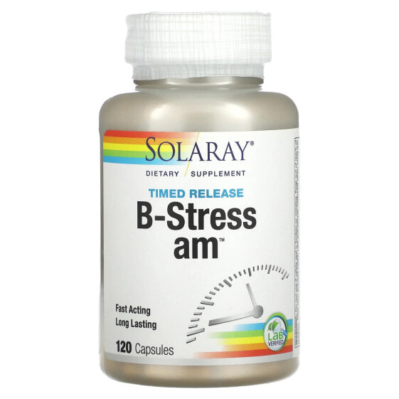 Solaray, B-Stress AM с замедленным высвобождением, 120 капсул