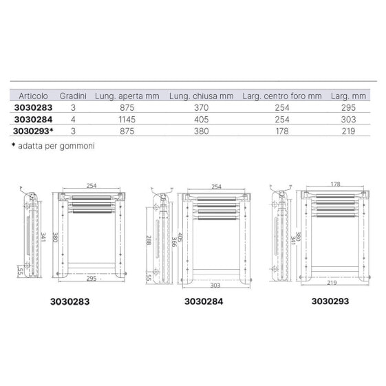 OEM MARINE White Step Stainless Steel Ladder