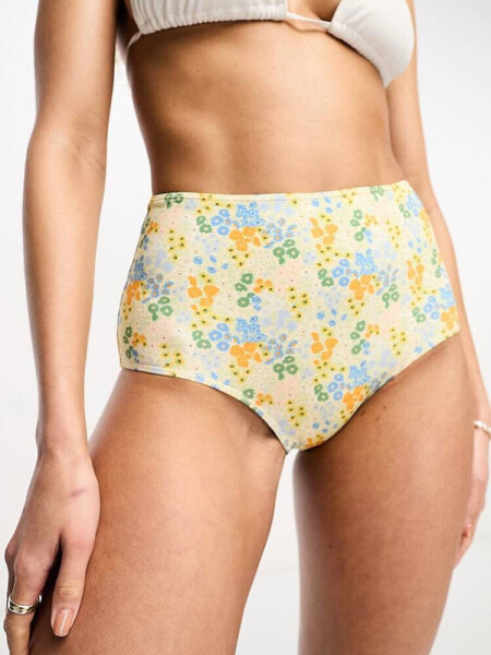 & Other Stories high waist bikini bottoms in mini floral print