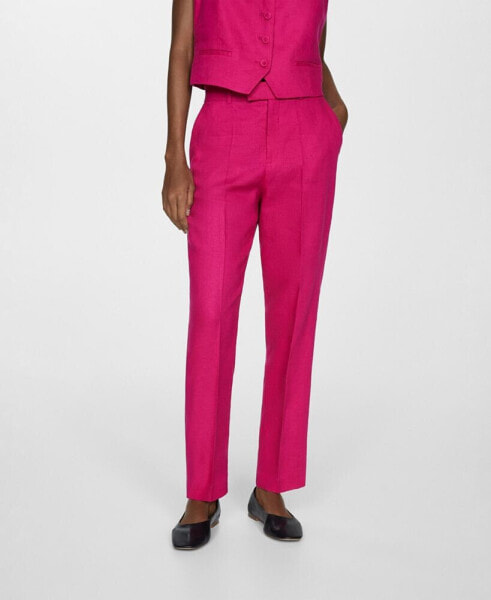 Women's 100% Linen Suit Trousers