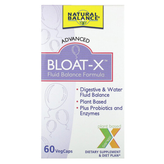 Вегетарианские капсулы Natural Balance Bloat-X, Формула для баланса жидкости, 60 шт.