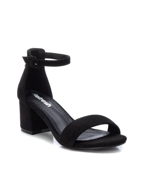 Women's Block Heel Suede Sandals By Black
