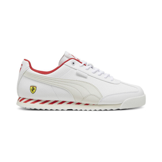 Puma Ferrari Roma Via 30806702 Mens White Leather Motorsport Sneakers Shoes