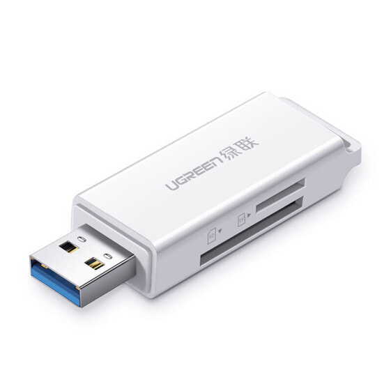 Кард-ридер UGreen CM104 для SD/TF карт памяти 95MB/s USB 3.0 белый