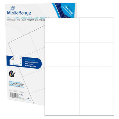 MEDIARANGE MRINK145 - White - Permanent - 105 x 74 - A4 - Matte - Laser/Inkjet