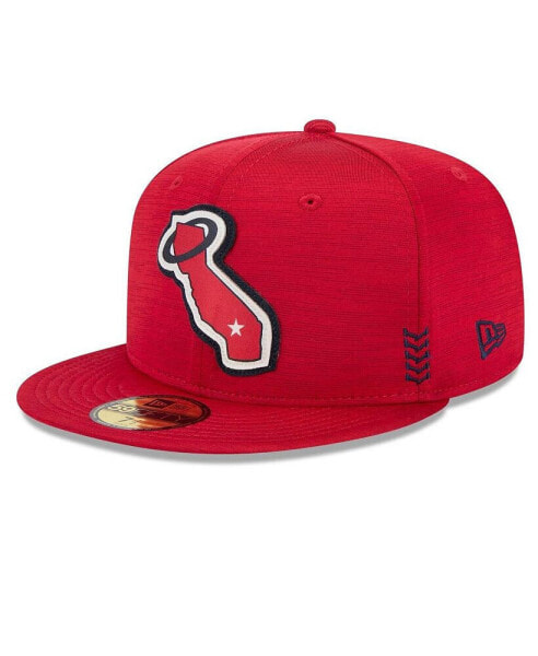 Men's Red Los Angeles Angels 2024 Clubhouse 59FIFTY Fitted Hat
