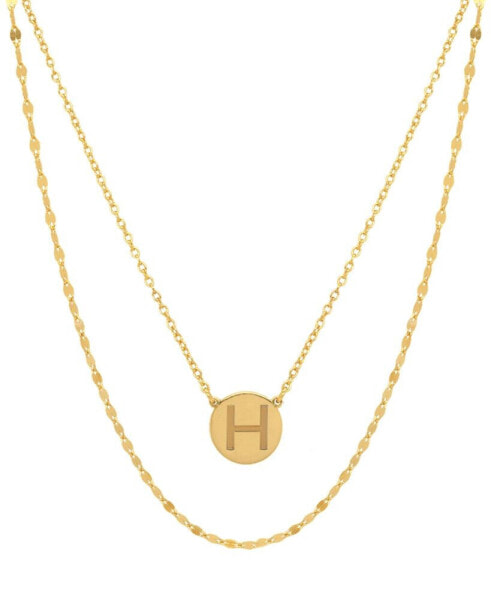 Giani Bernini initial Disc Layered Pendant Necklace in 18k Gold-Plated Sterling Silver, Created for Macy's