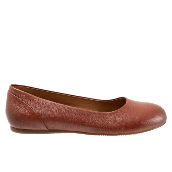 Softwalk Sonoma S1862-650 Womens Brown Wide Leather Ballet Flats Shoes 6