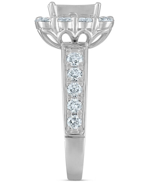 Diamond Princess Quad Cluster Halo Engagement Ring (2-1/2 ct. t.w.) in 14k White Gold