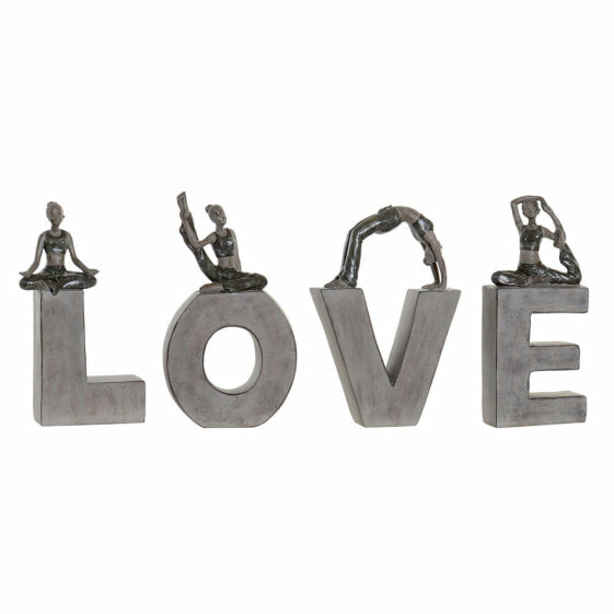 Статуэтки и фигурки DKD Home Decor Декоративная фигура Love Серый Смола 4 шт (13 x 6 x 23 см) (40 x 4 x 22 см)