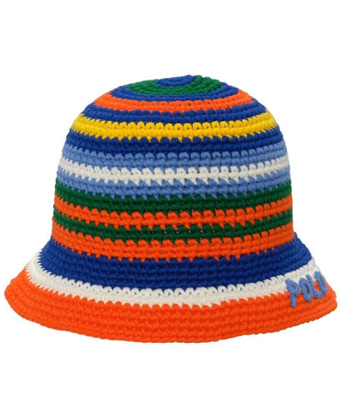Men's Striped Crochet Bucket Hat