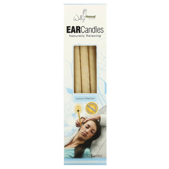 Beeswax Ear Candles, Luxury Collection, Unscented, 12 Candles