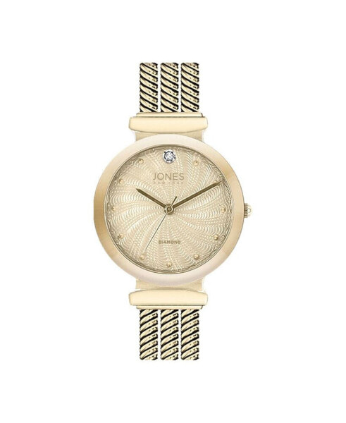 Часы и аксессуары Jones New York женские Аналоговые наручные часы с бриллиантом и золотистым циферблатом 40мм