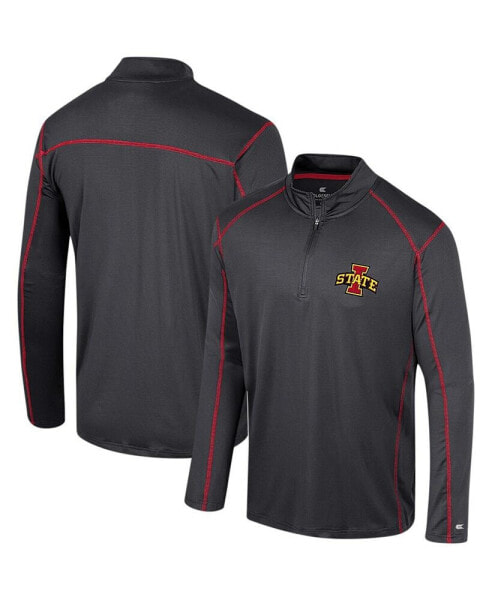 Ветровка мужская Colosseum Iowa State Cyclones Cameron Quarter-Zip черного цвета