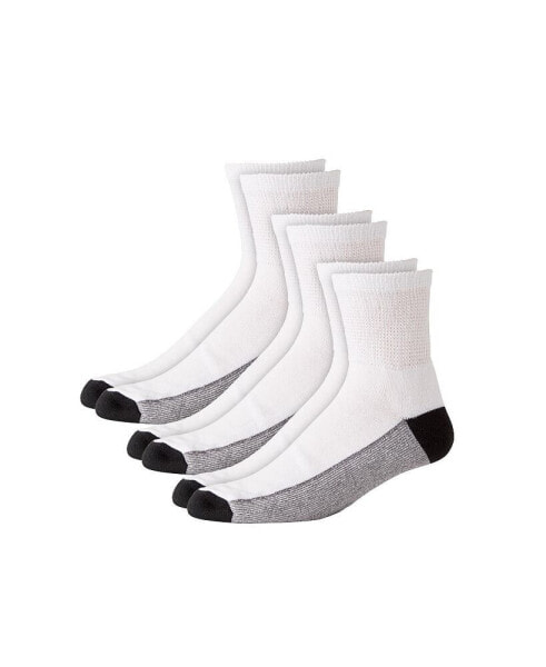 Big & Tall 1/4 Length Cushioned Crew Socks 3-Pack