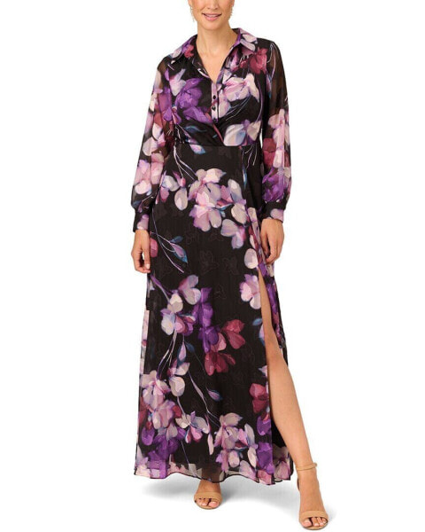Adrianna Papell Soft Printed Maxi Dress Women's 2