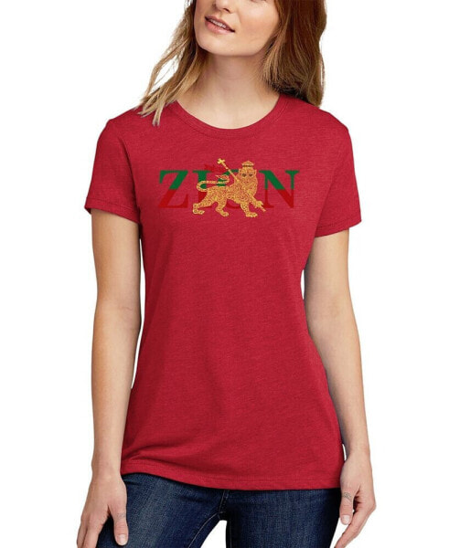 Women's Word Art Zion One Love T-Shirt