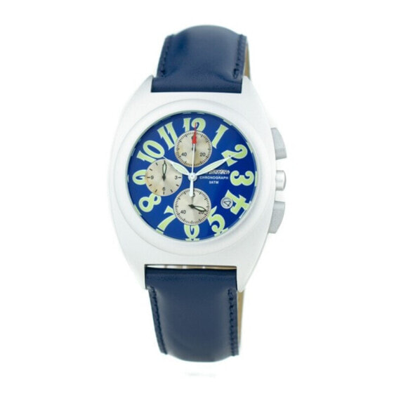 Мужские наручные часы с синим кожаным ремешком Chronotech CT7338-03 ( 40 mm)