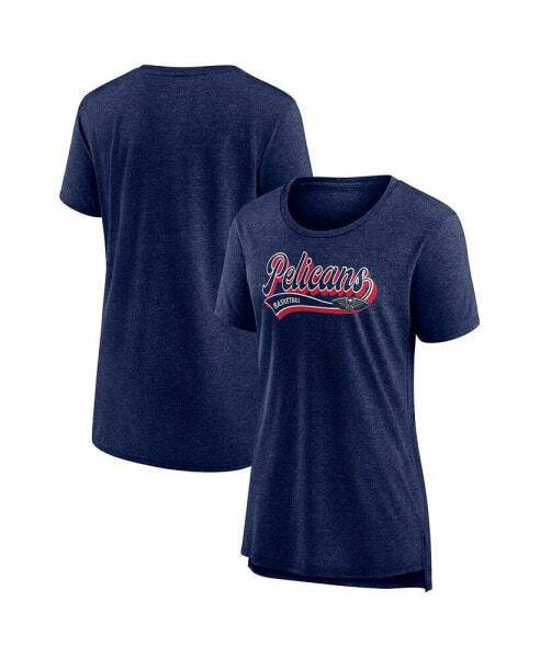 Branded Women's Heather Navy New Orleans Pelicans League Leader Tri-Blend T-Shirt