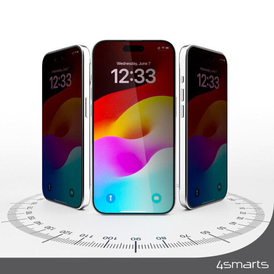 4smarts Second Glass Privacy mit Montagerahmen für Apple iPhone 15 Pro Max