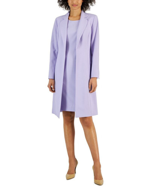 Women's Crepe Topper Jacket & Sheath Dress Suit, Regular and Petite Sizes