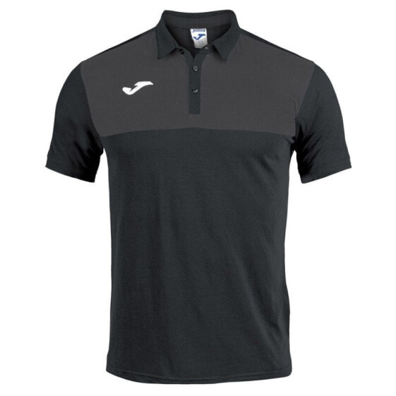 Мужская футболка-поло спортивная черная с логотипом Joma Polo Winner T-shirt M 1101684.110