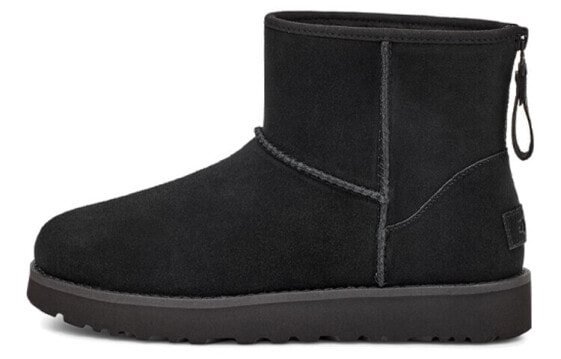 Угги женские UGG Classic Mini Logo Zip 1122671 черные