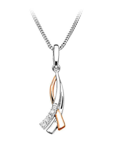 Elegant silver bicolor pendant P0000605