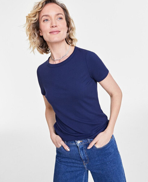 Women’s Ribbed T-Shirt, Created for Macy’s