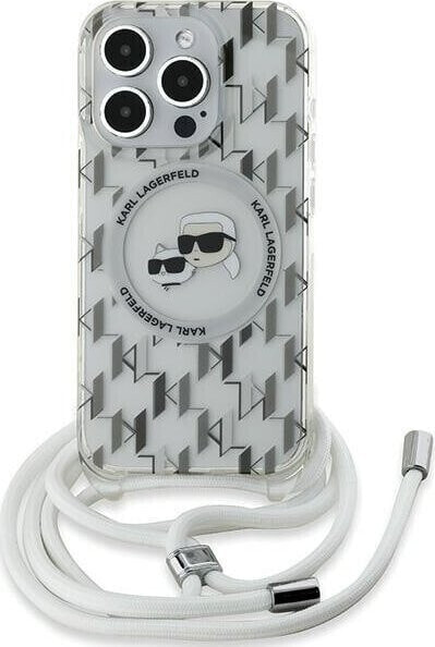 Karl Lagerfeld Karl Lagerfeld KLHMP15XHCKCKLCT iPhone 15 Pro Max 6.7" transparent hardcase IML Crossbody Monogram Karl & Choupette Head MagSafe