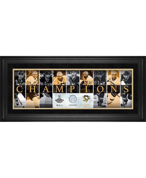 Pittsburgh Penguins 2016 Stanley Cup Champions Framed Champions Panoramic with Game-Used Net - Limited Edition of 199