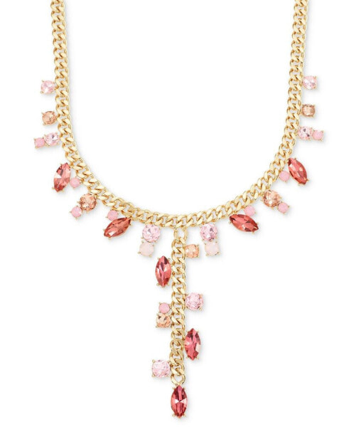 Gold-Tone Multi Stone Lariat Necklace, 16" + 3" extender, Created for Macy's
