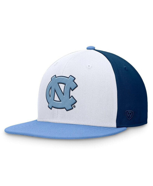 Men's White/Carolina Blue North Tar Heels Tri-Tone Heritage Collector Fitted Hat