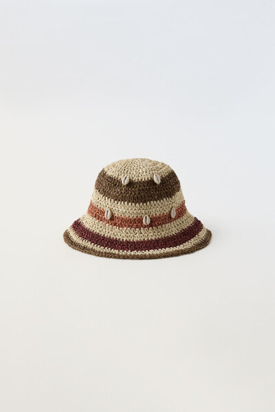 Striped seashell hat