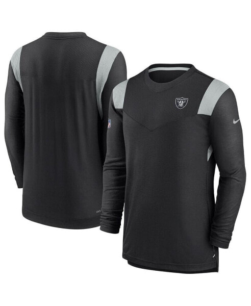 Men's Black Las Vegas Raiders Sideline Tonal Logo Performance Player Long Sleeve T-shirt