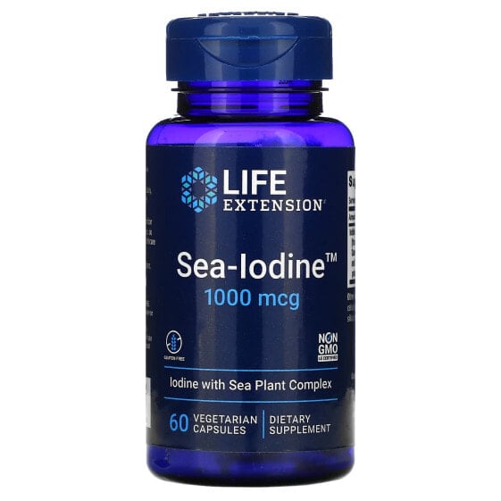 Капсулы йода Sea-Iodine, 1,000 мкг, 60 вегетарианских. Life Extension.