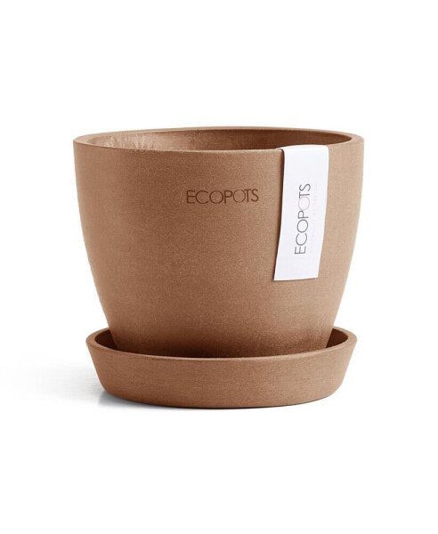 Eco pots Antwerp Indoor and Outdoor Planter with Saucer, 4.5in