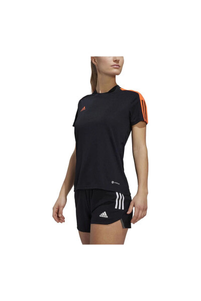 Футболка Adidas Tiro Essentials Женская Черно-оранжевая