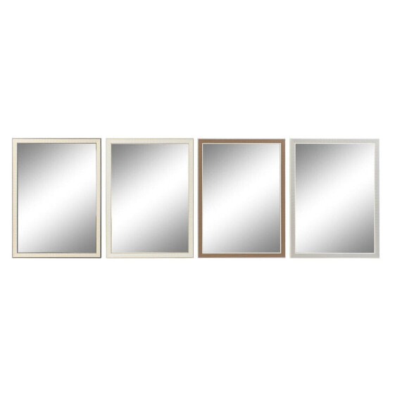 Настенное зеркало DKD Home Decor 56 x 2 x 76 cm Стеклянный Серый Коричневый Белый полистирол (4 Предметы)