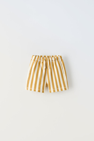 Striped plush jersey bermuda shorts