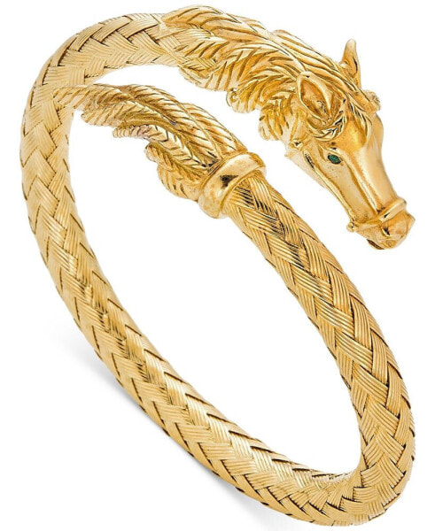 Браслет Italian Gold Horse Weave 14k Gold Vermeil.