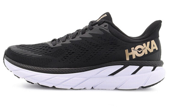 Кроссовки женские HOKA ONE ONE Clifton 7 черно-золотые