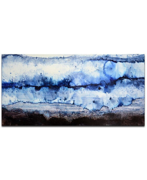 'Ice Wall' Abstract Canvas Wall Art, 18x36"