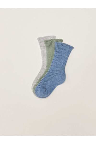 LCW baby Basic Erkek Bebek Soket Çorap 3'lü