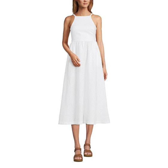 Women's Linen Sleeveless Midi Dress