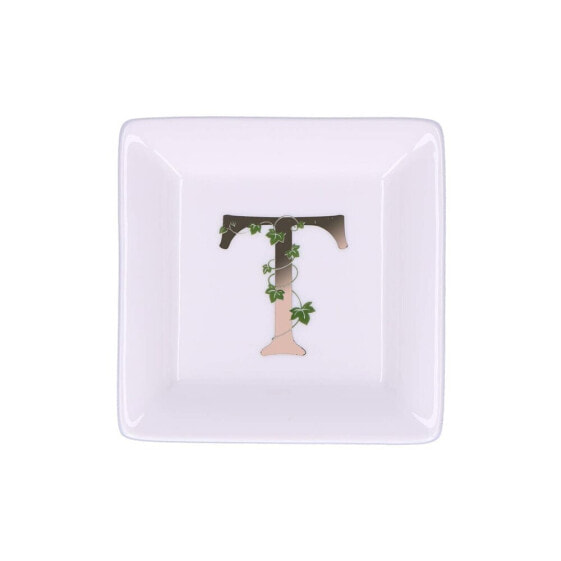 Тарелка квадратная с буквами La Porcellana Bianca P00461010T