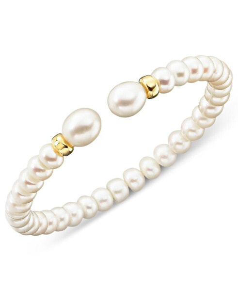 Cultured Freshwater Pearl (7mm) Rondelle Bracelet in 14k Gold